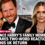 Prince Harry family member shares two-word reaction to his UK return