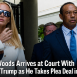 Tiger Woods and Vanessa Trump arriving at a Florida courthouse for his DUI case plea deal hearing