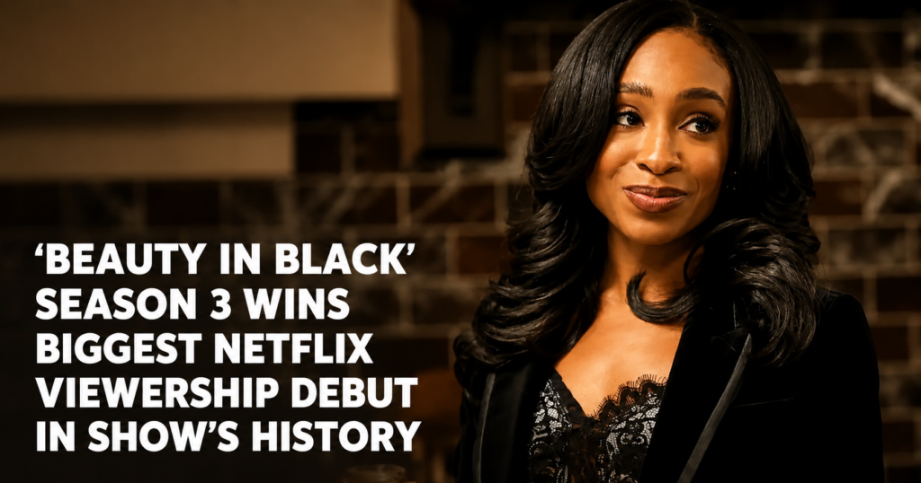 Beauty in Black Season 3 Netflix success with Kimmie Bellarie character promotional image