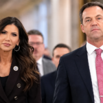 Kristi Noem and Bryon Noem pictured together during their marriage