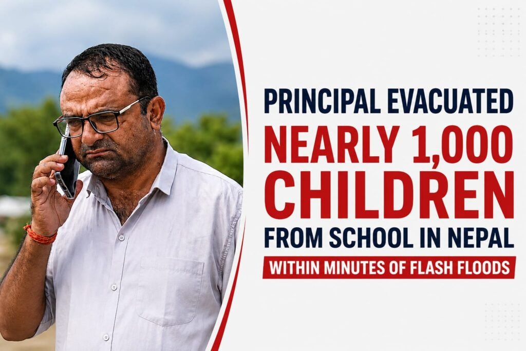 Nepal school principal Rajendra Dawadi helped evacuate hundreds of students before a flash flood destroyed the school
