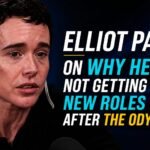 Elliot Page discussing his acting career challenges and future roles after starring in The Odyssey