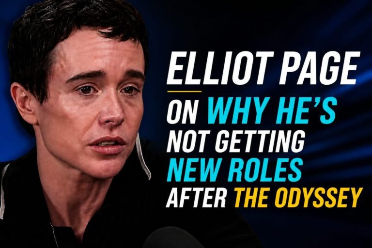 Elliot Page discussing his acting career challenges and future roles after starring in The Odyssey