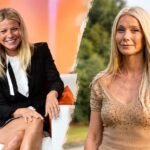 Gwyneth Paltrow at Max Mara Resort 2026 in a beige sparkling outfit