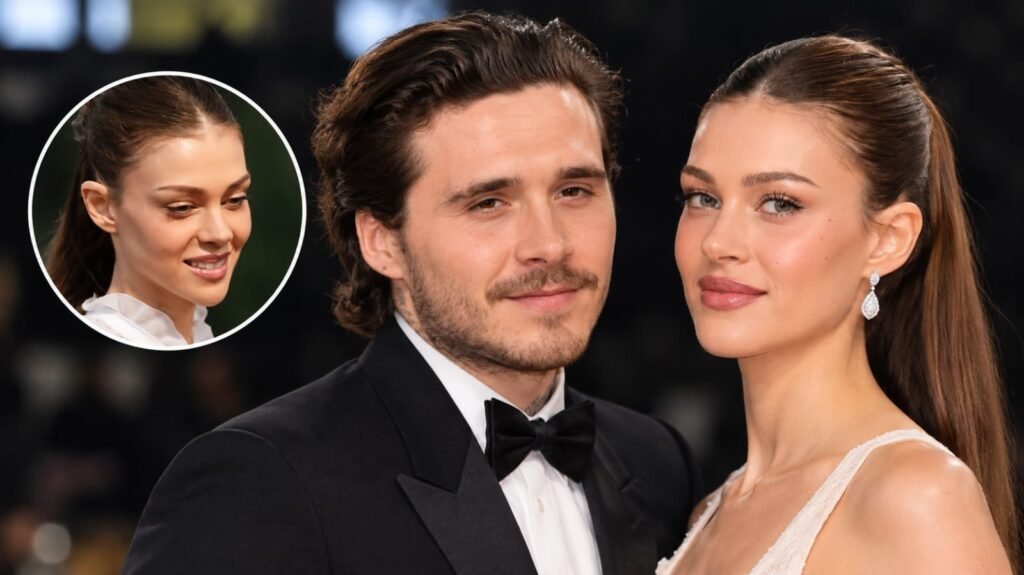Nicola Peltz on the red carpet during a moment involving Brooklyn Beckham