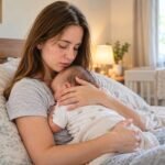 Anna Carpenter caring for a newborn as an overnight night nanny
