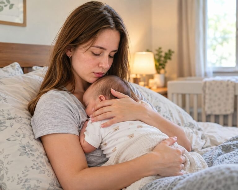 Anna Carpenter caring for a newborn as an overnight night nanny