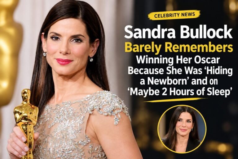 Sandra Bullock at her first Oscar night while caring for her newborn son