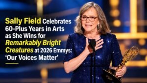 Sally Field celebrates her Emmy win and gives Canada a special shout-out during the 2026 Emmy Awards.