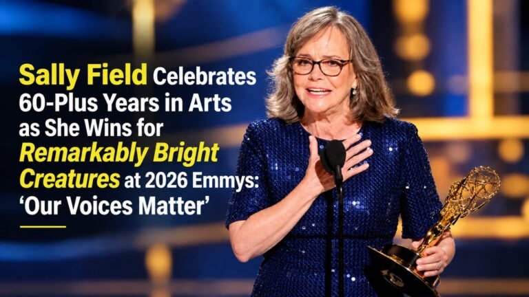 Sally Field celebrates her Emmy win and gives Canada a special shout-out during the 2026 Emmy Awards.