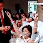Bride and groom during an emotional hospital wedding before the bride’s death