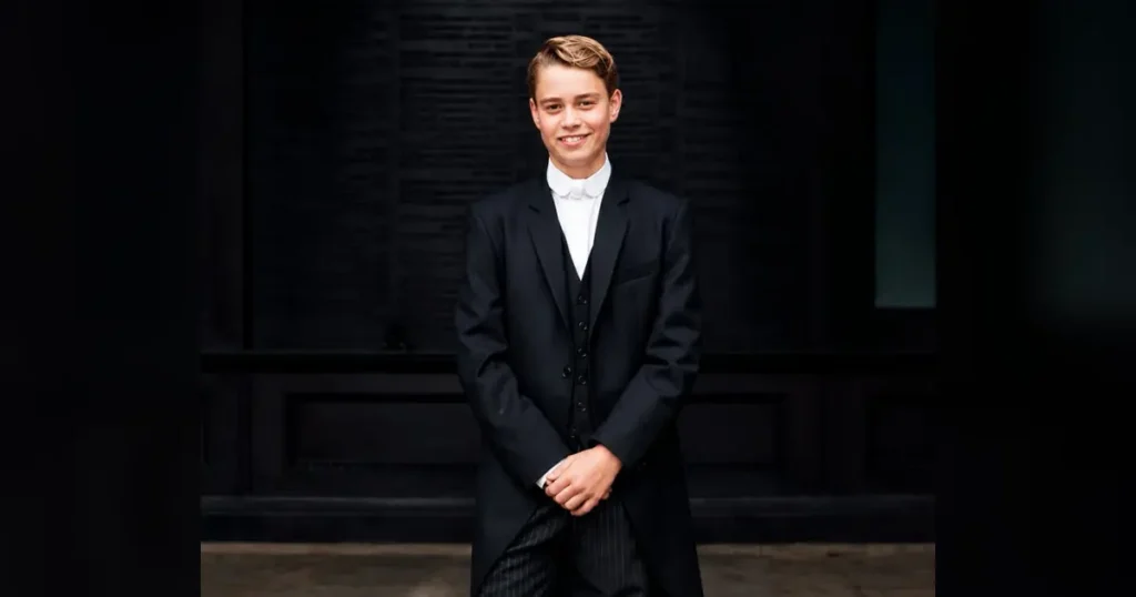Prince George wearing his Eton College uniform on his first day