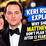 Keri Russell and Matthew Rhys posing together at a red carpet event
